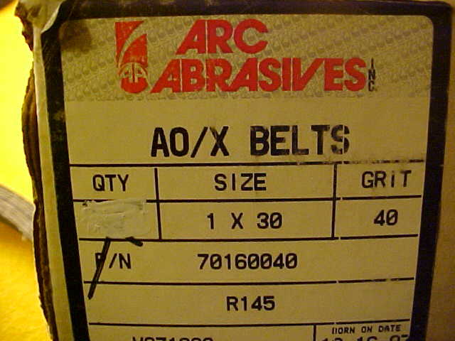 ARC ABRASIVES 1″ X 30″ 40 GRIT SANDING BELTS 10 PC LOT