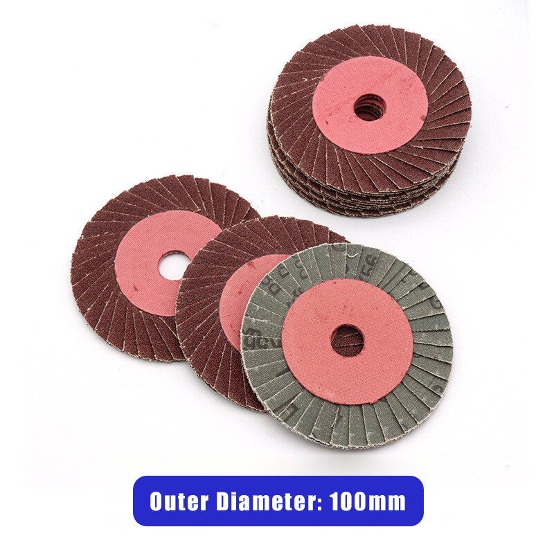 100mm*16mm Brown Corundum Grinding Polishing Discs Flap Sanding Disc 80 Grit