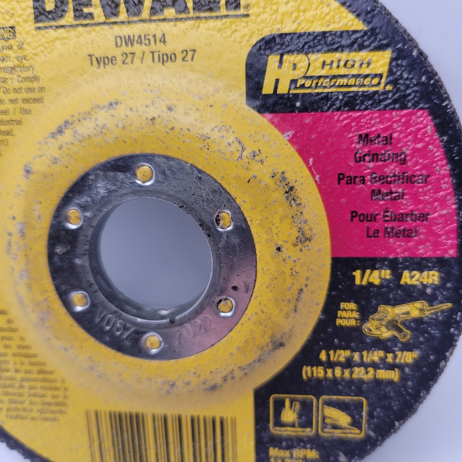 DeWalt DW4514 4-1/2″ x 1/4″ x 7/8″ General Purpose Metal Wheel,5 Pack (Open Box)