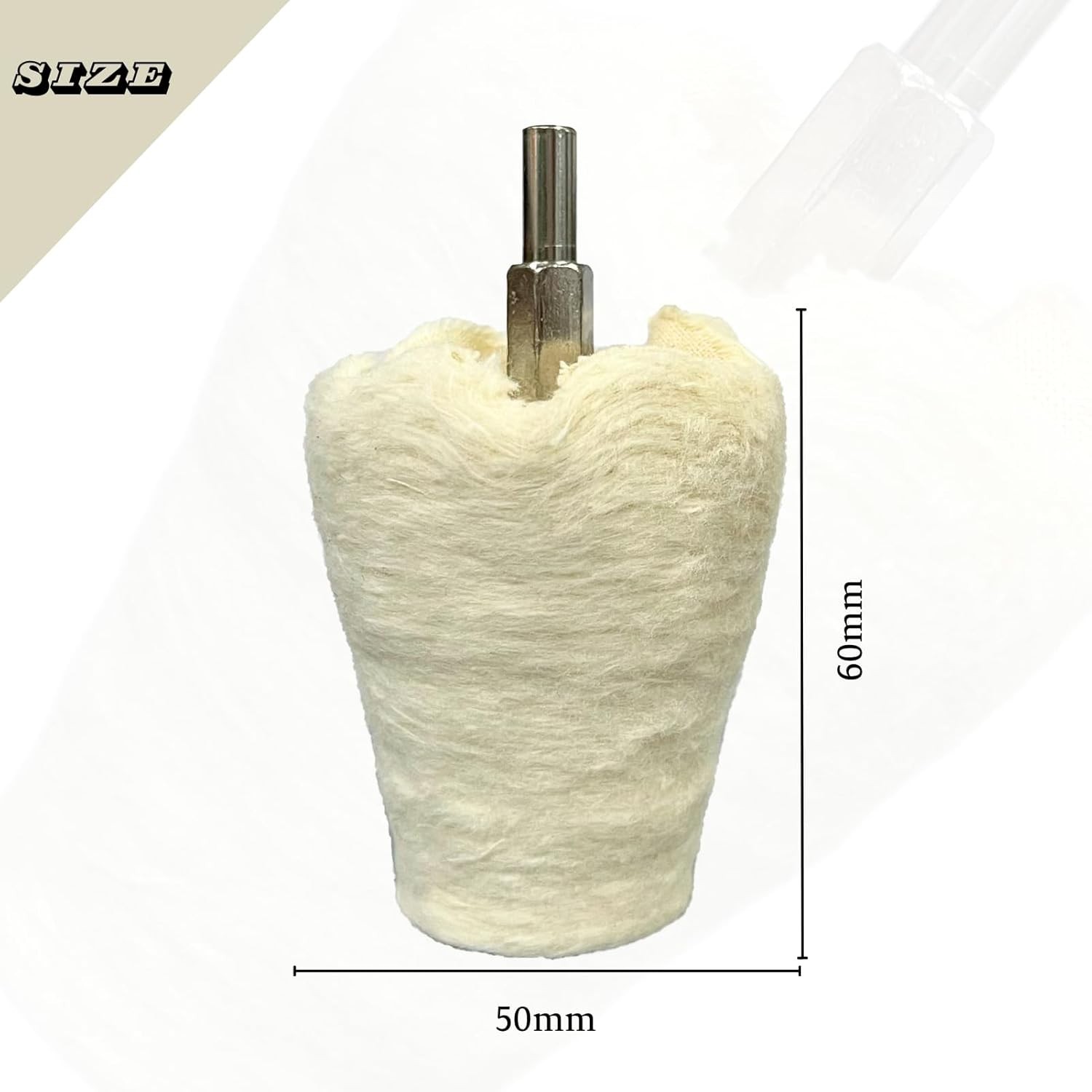 5PCS Cone-Shaped White Flannelette Buffing Wheel Polishing Wheel with 1/4″Handle