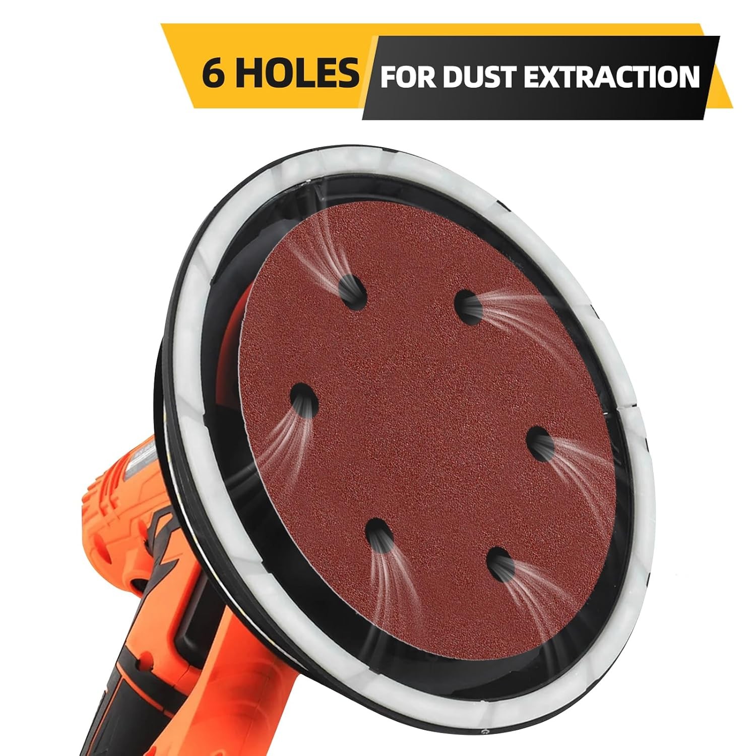 50pc 9 Inch 6 Hole Sanding Discs Set 50pc 60 80 120 150 240 Grit Sandpaper Set