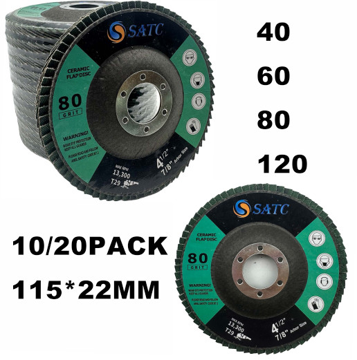 Ceramic Flap Discs 4.5″ x 7/8-Inch Sanding Disc Type #29 Premium Angle Grinder