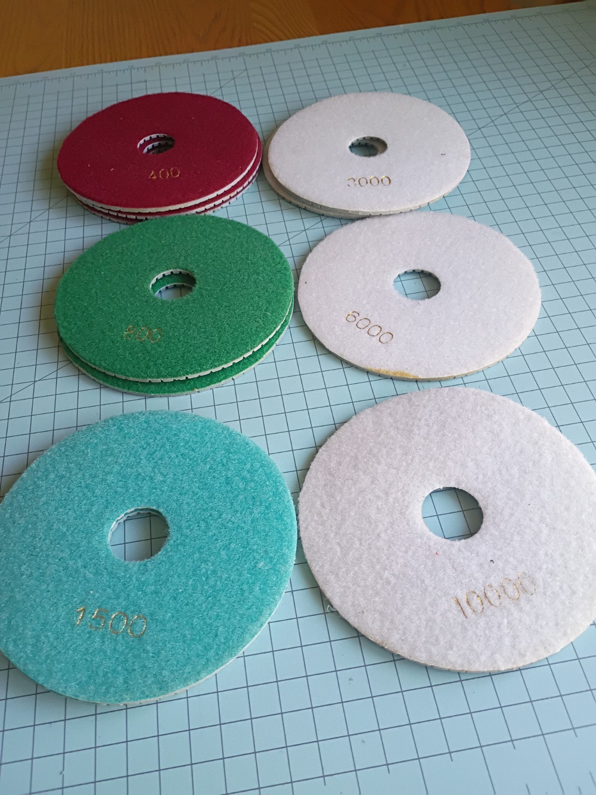 Lot Of 11 6″ Multi Grit Diamond Polishing Pads B32