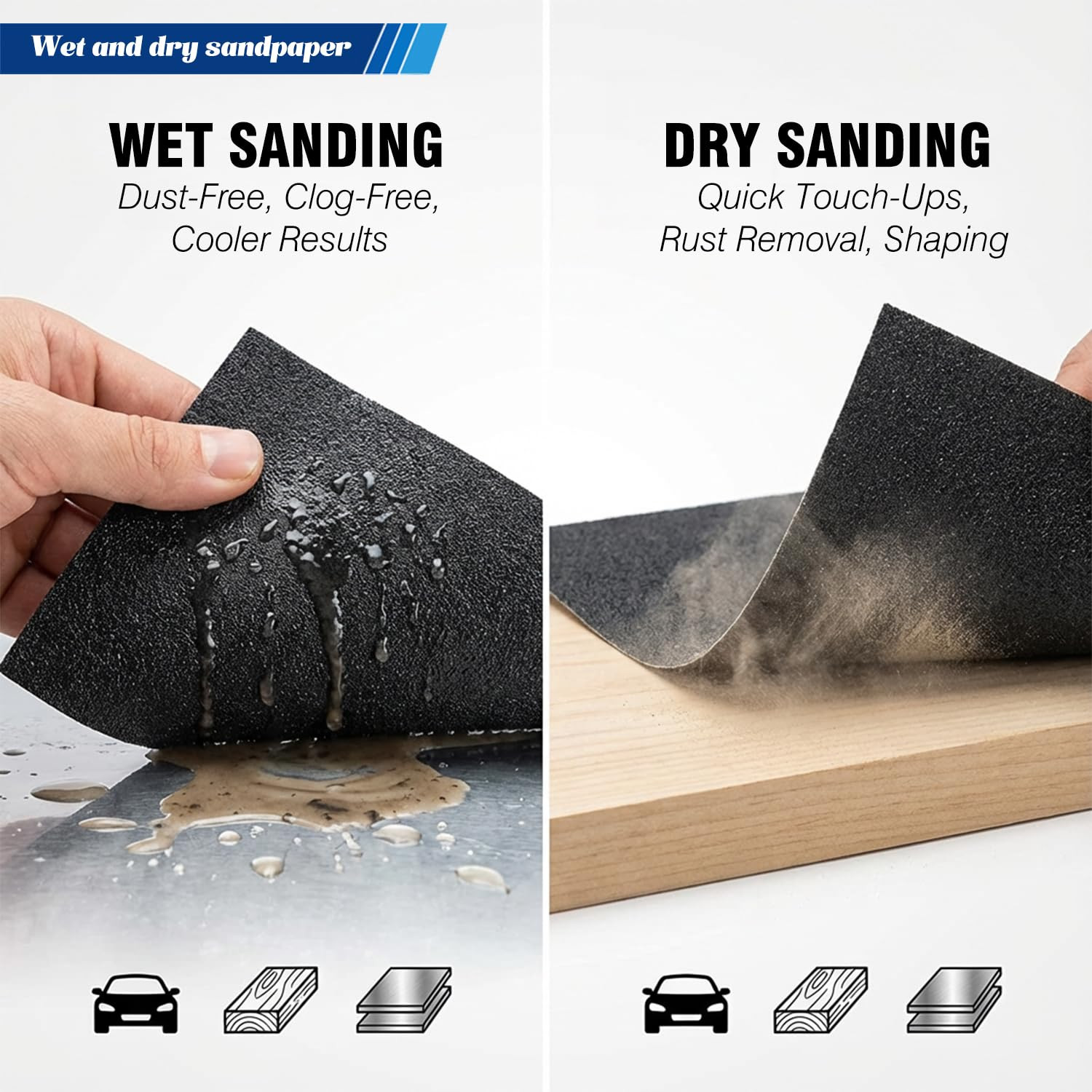 10-Sheets 360 Grit Sandpaper, 9 X 11 Inch Wet Dry Sand Paper Assortment Pack, Si