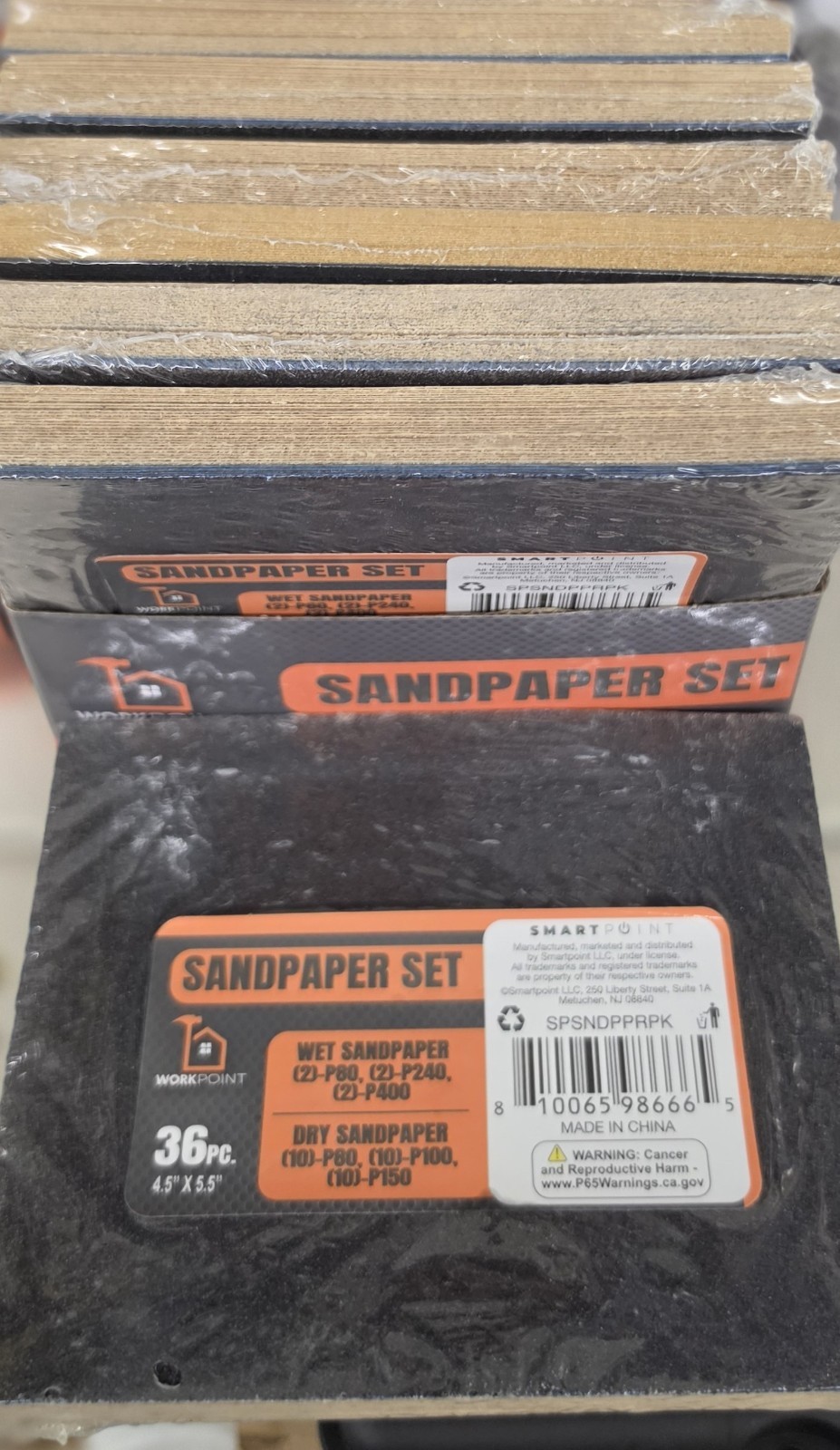 Workpoint SmartPoint 36pc Sandpaper Sheets 4.5×5.5 in Coarse/Fine Grit (2PK)