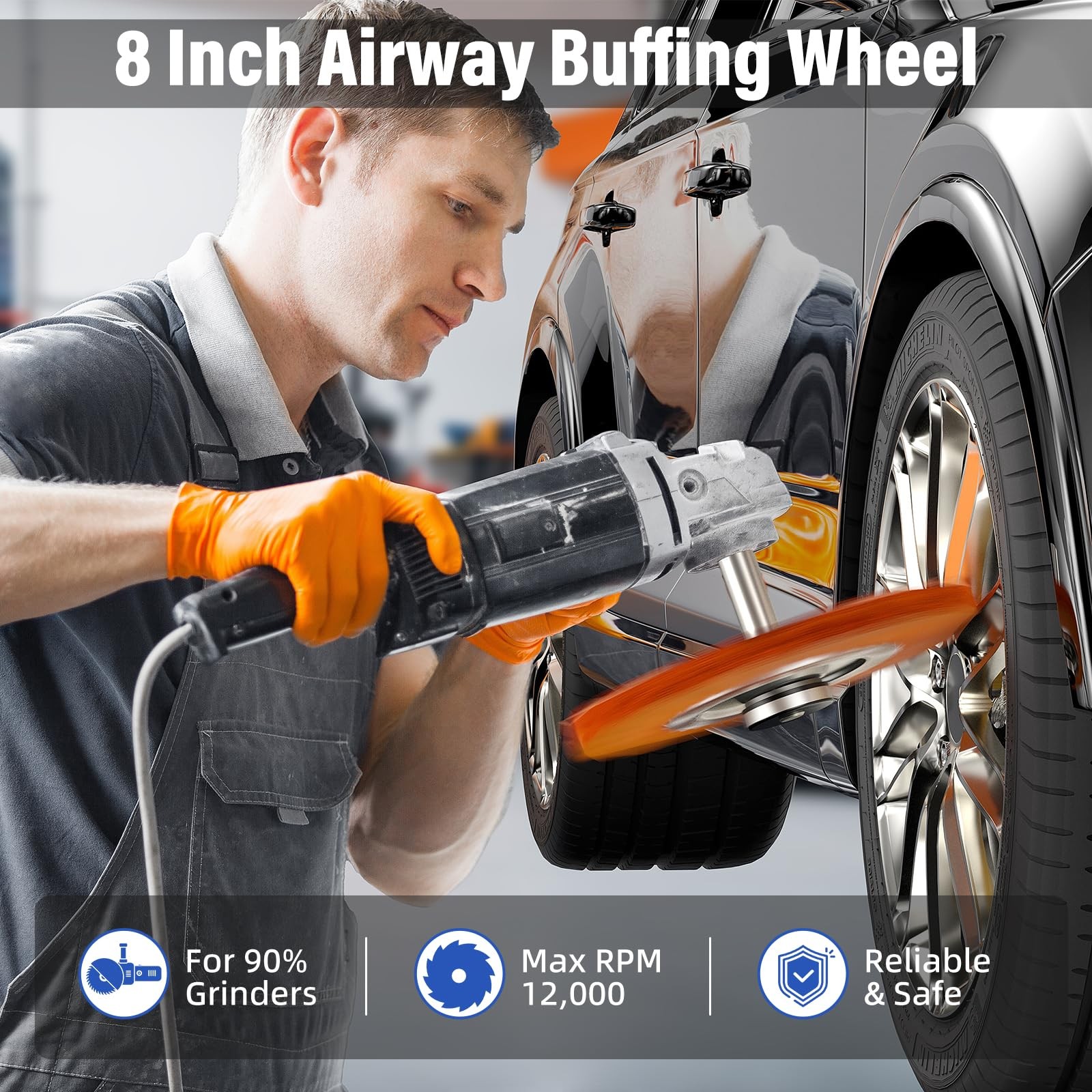 8″ Airway Buffing Wheels for 4.5″ Angle Grinder, 9PCS Buffer Polisher Wheel f…