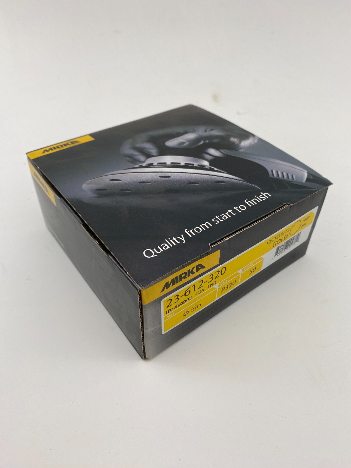 Mirka 23-612-320 Gold 5″ P320 Grit Grip Disc, 50/bx, priced by the box