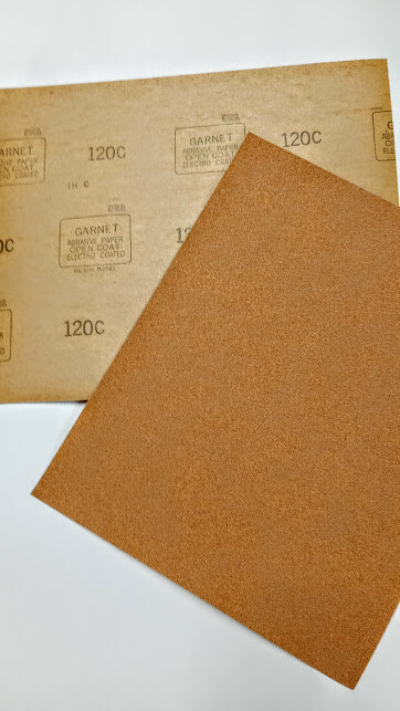 Garnet Sanding Sheet 120 Grit Heavy C Weight PACK of 10 SHEETS OPEN COAT