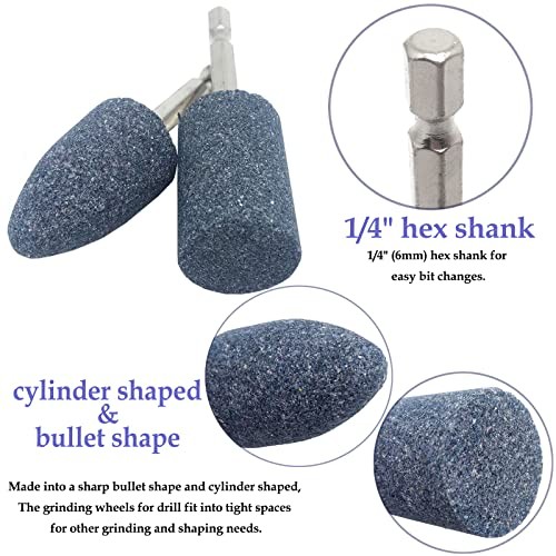 4pcs Metal Grinding Stone Set,Rotary Tool Grinding Stone Wheel Head with