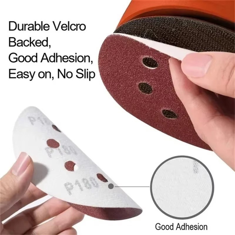 40 60 80 120 240 Grit Sanding Discs 5 inch 8-Hole Hook Loop Orbital Sander Paper