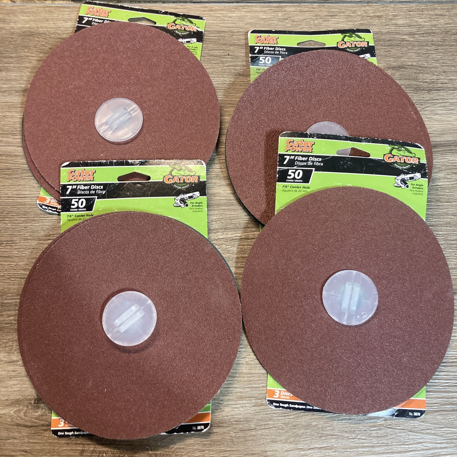 30 Packs 3 Piece Gator power 7” 50 grit Sanding Pads No. 3078 Bulk Lot