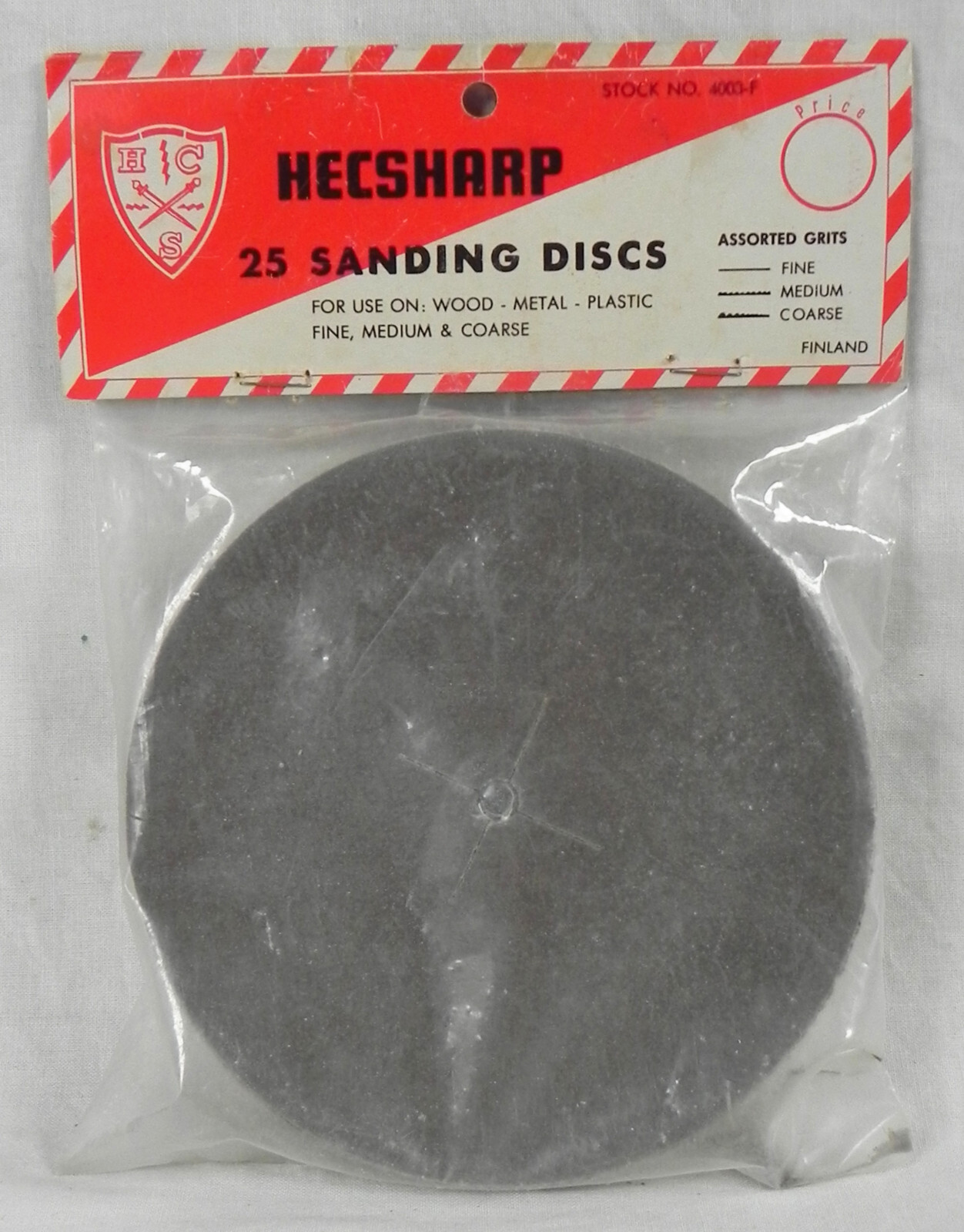 25 Hecsharp 5″ Round Sanding Discs, 1/4″ Center Hole, Assorted Grits, New NISP