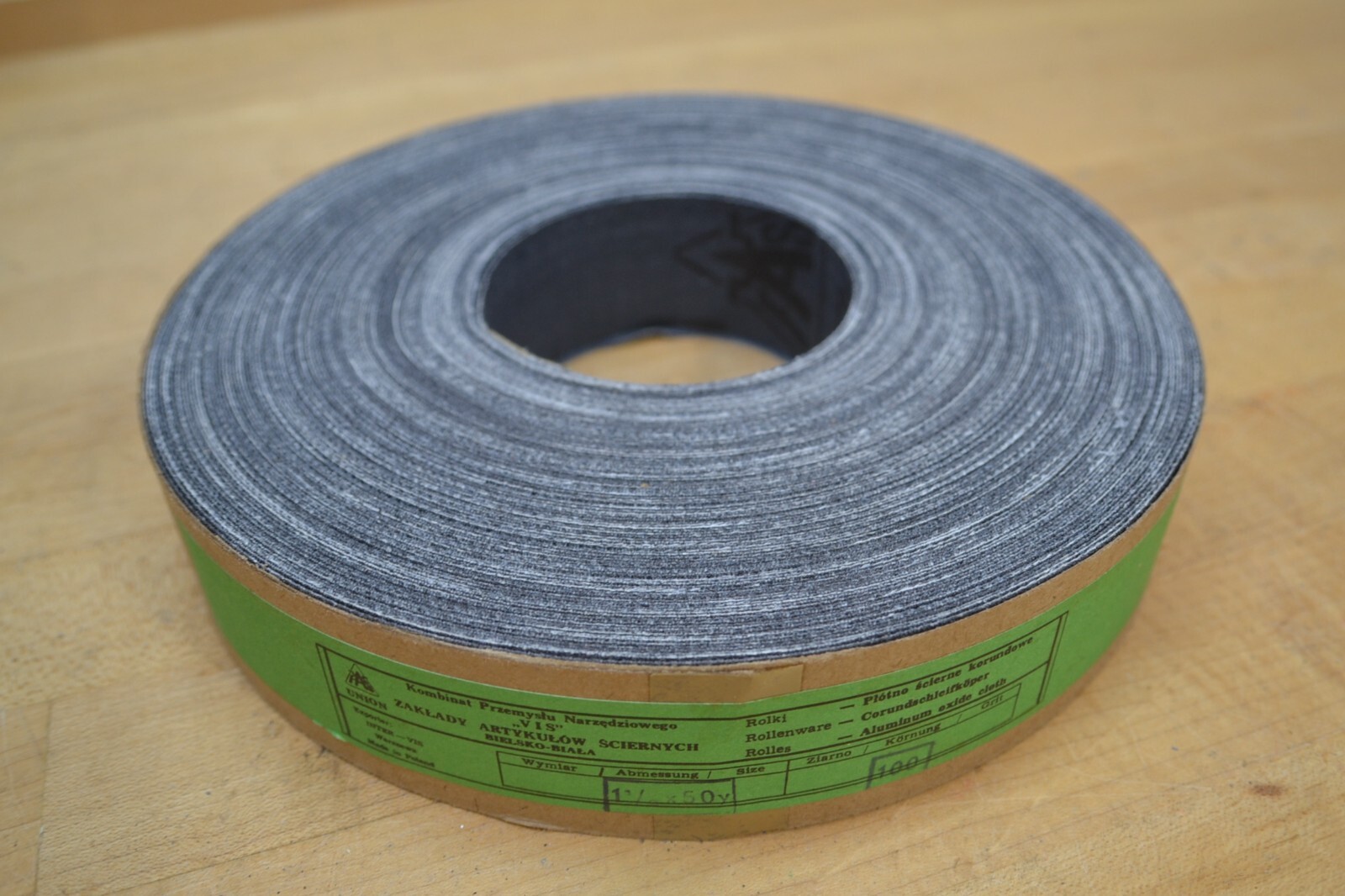 Emery Cloth Aluminum Oxide Sanding Shop Roll 100 Grit 1-1/ 2″ x 50 Yards No Hub