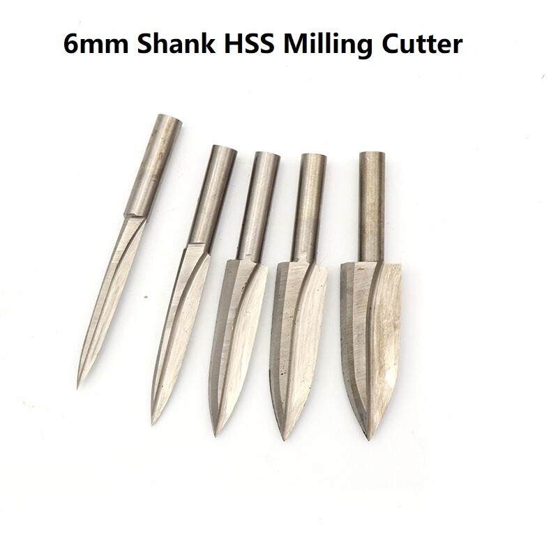 6mm Shank HSS Router Bit Milling Cutter Burr Wood Carving Engraving Rotary Tool