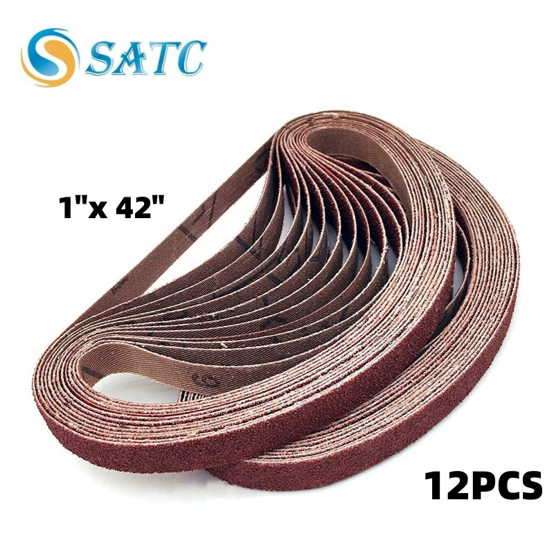 12PCS 1×42 inch Sanding Belts 60 80 120 150 240 400 Grit Sander Sandpaper Belt
