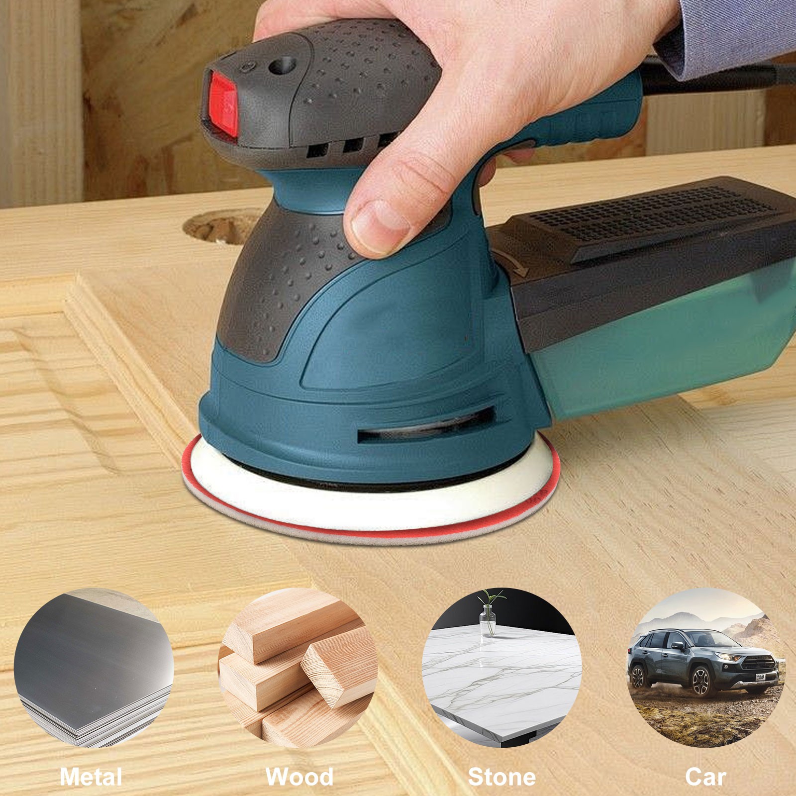 9PCS 6″ Hook & Loop Sanding Sponge Discs Wet Dry Foam Sanding Pads 180-3000 Grit