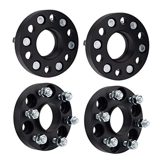 6x.5 Hub Centric Wheel Spacer 6×4.5 -66.1mm -M12x1.25 -1″ thick -4Pcs 4 Black