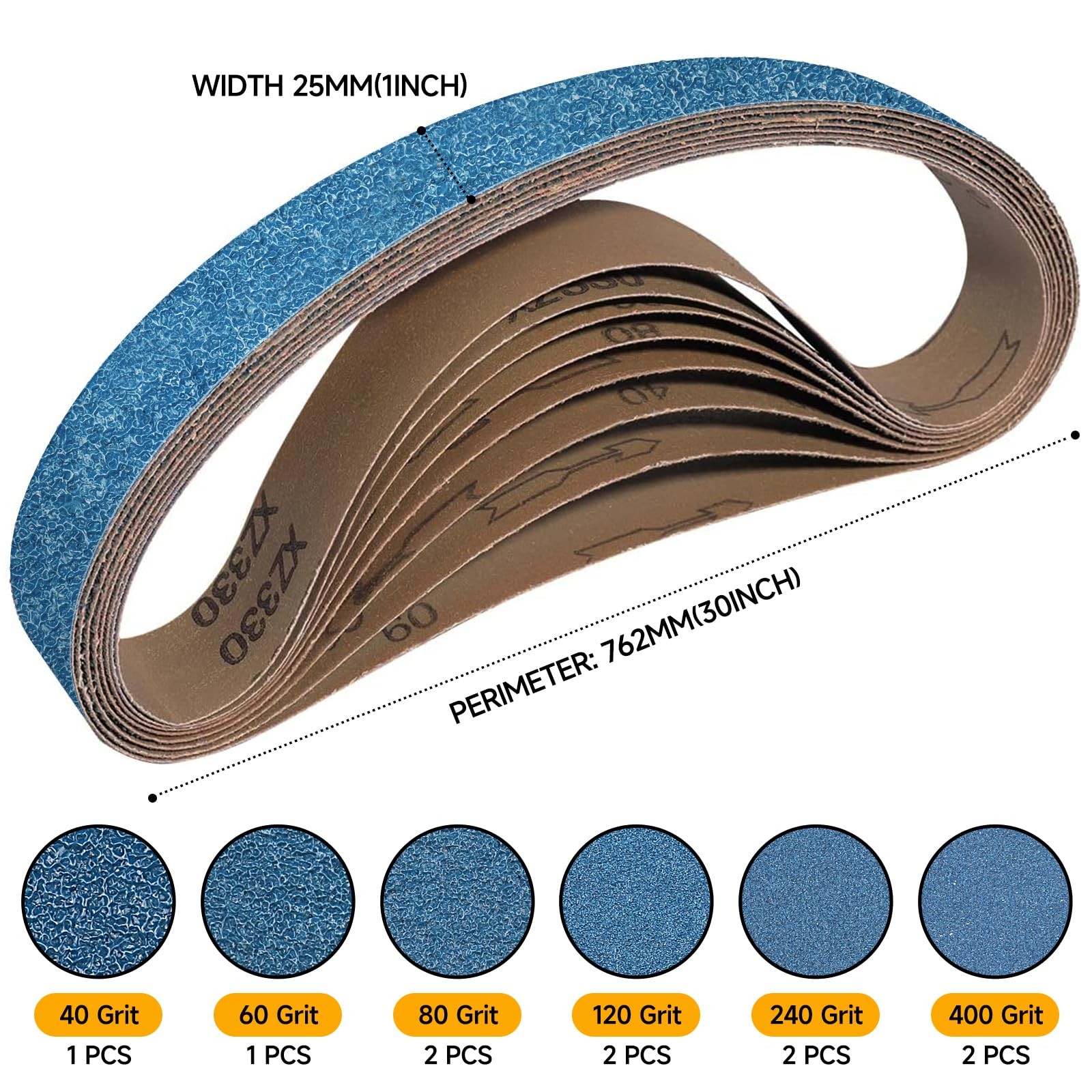 40400 Grit Zirconia Sanding Belts 1×30 Inch 10 Pack Heavy Duty Metal Wood Sandi