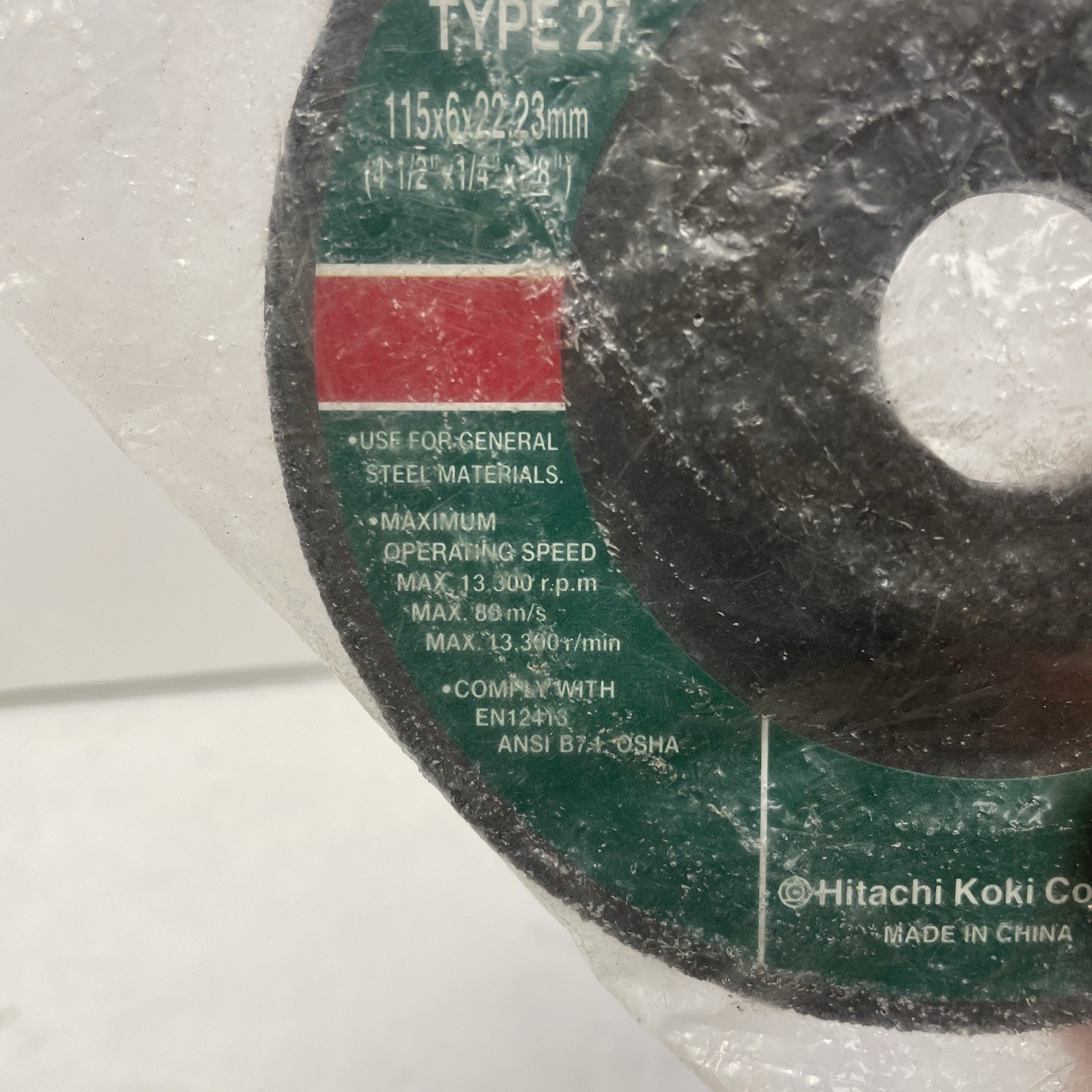 Hitachi Grinding Wheel A24Q BF – Type 27 – 125x2x22mm – Aluminum Oxide