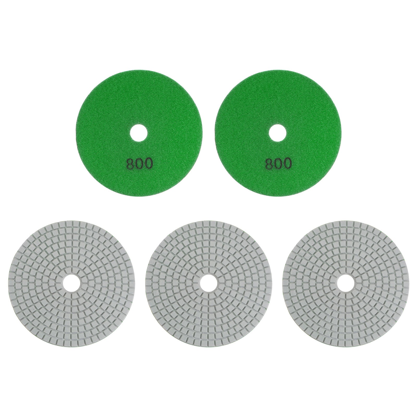 5pcs 5-Inch Grit 800 Diamond Polishing Pads Wet/Dry for Stone Concrete Marble
