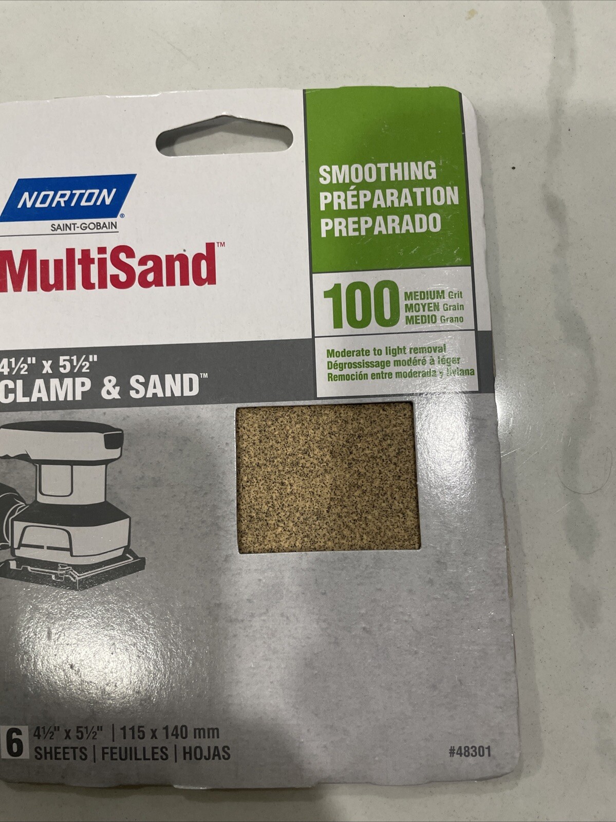 2 Pack Norton 07660748301 Multisand Sheet 4-1/2″x5-1/2″ 100 Grit Sandpaper