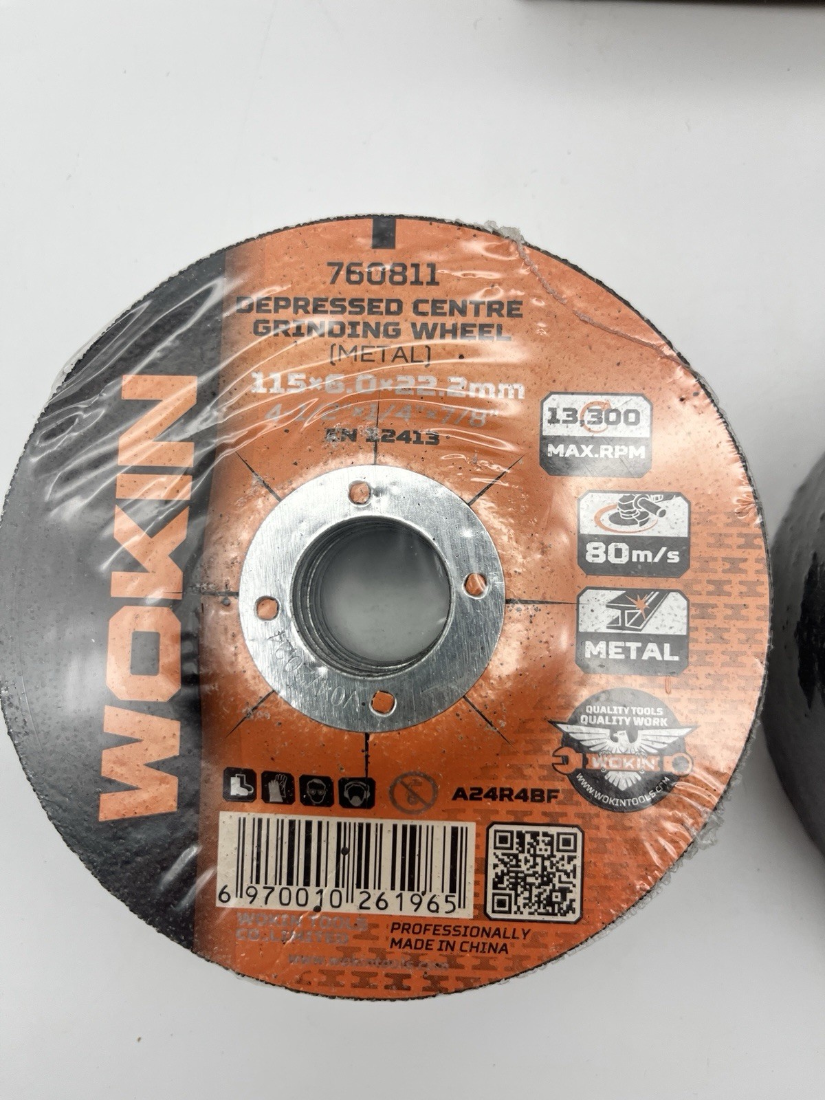 Wokin 10 Pack 4.5” GRINDING WHEELS for Metal 4-1/2” x 1/4” x 7/8” 13,300 RPM