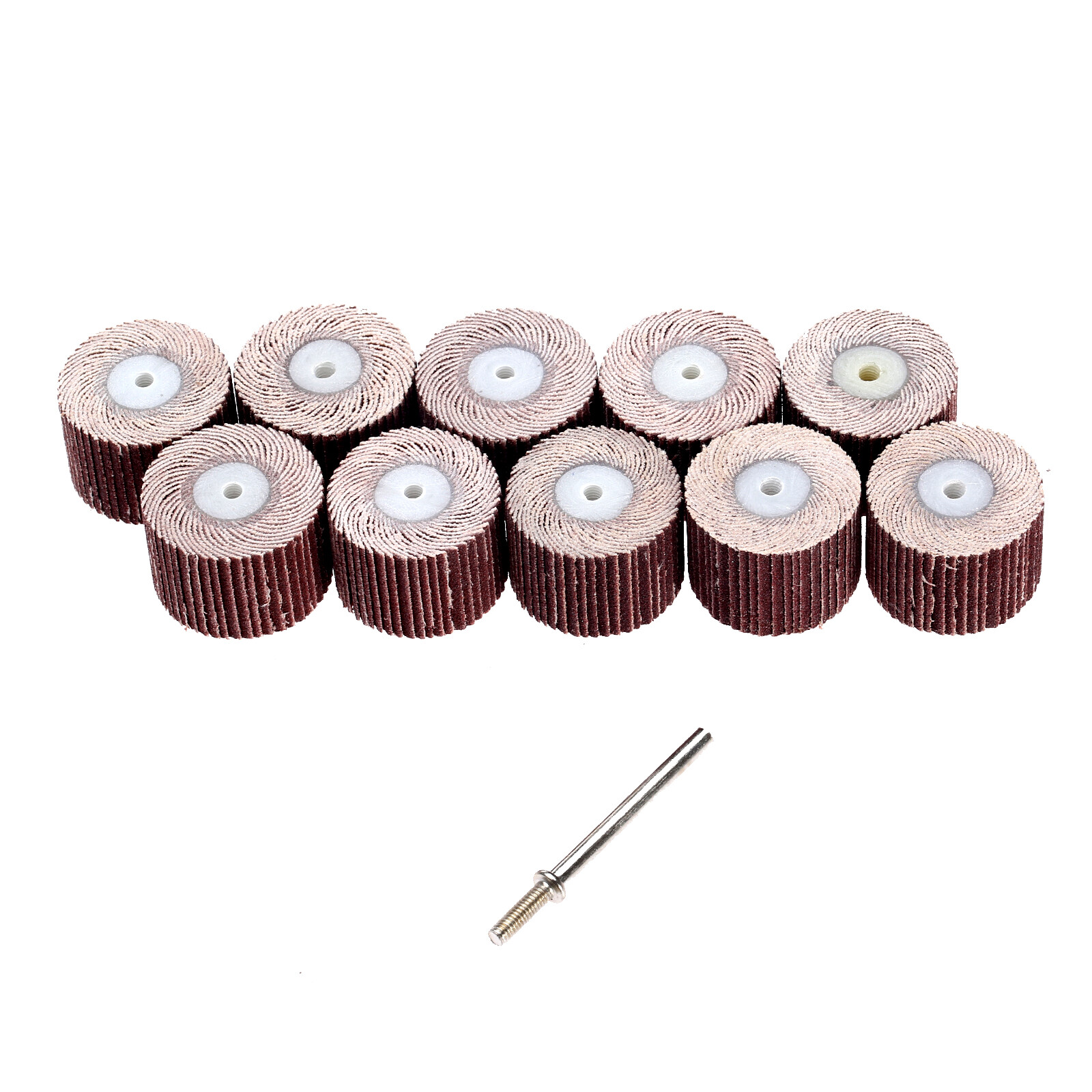 10Pcs 20mm Sanding Sandpaper Flap Wheel Pads for Power Rotary 240 Girt Tool Set