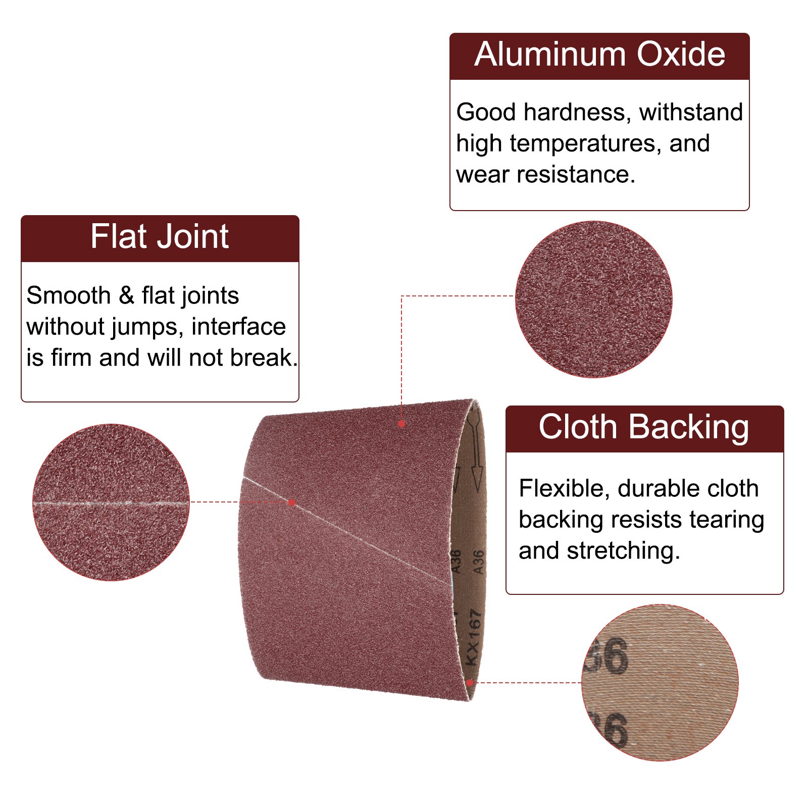 10 PACK 8″ x 19″ Sanding Belts 36 Grits Aluminum Oxide Abrasive Sander Belt