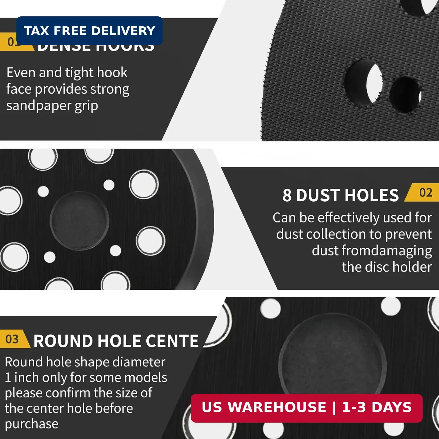 1 Pack 5″ 8 Hole Replacement Sander Pad Compatible with Milwaukee 6021-21 6034-2