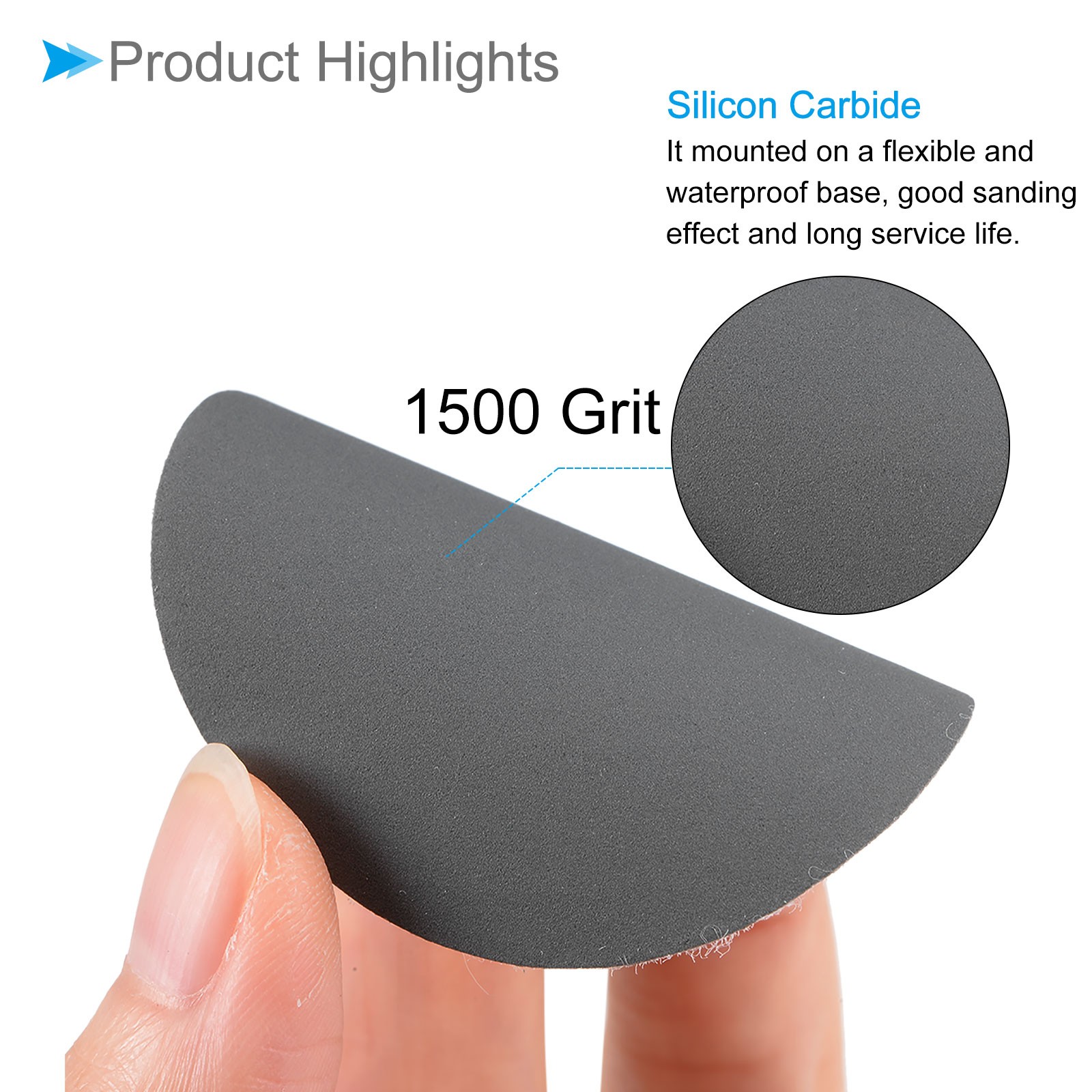 Sanding Discs 2 Inch 50mm Sandpapers 1500 Grit Silicon Carbide 50 Pieces