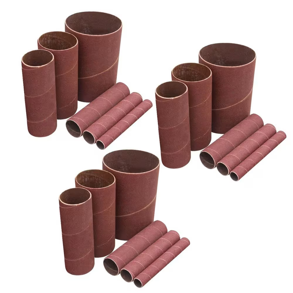 POWERTEC 4.5″ 6 DIA Spindle Sanding Sleeves w/ Assorted 80,120,240 Grits (11240)
