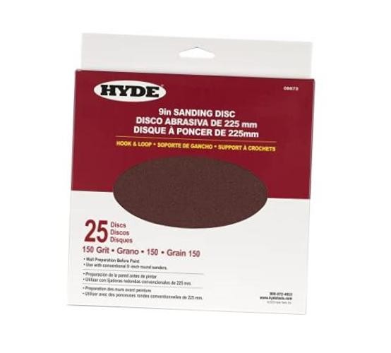 9″ Round Abrasive Sanding Disc, 9″ fits Radial Sander, 25 Pack, 150 Grit