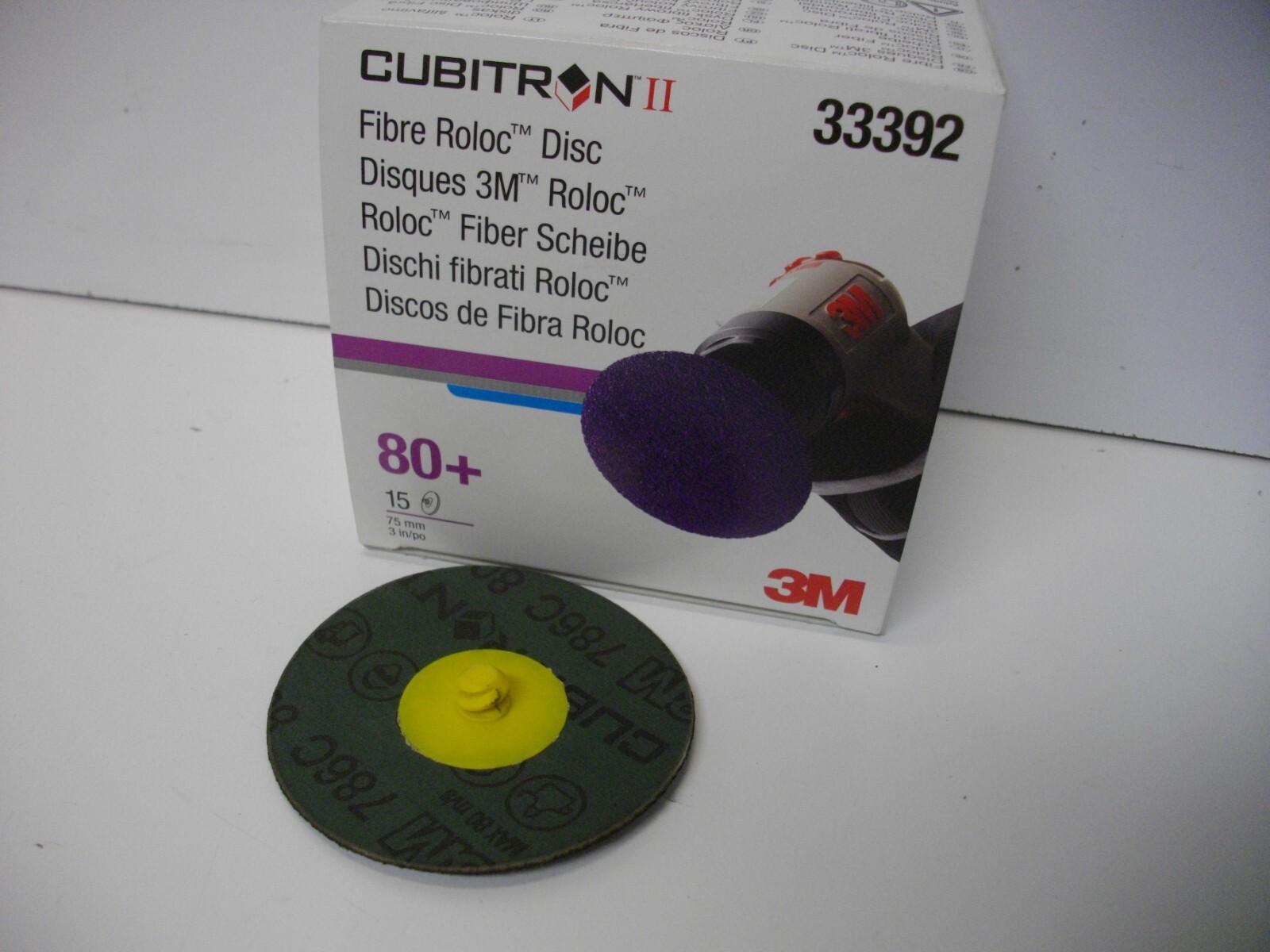 3M 33392 Cubitron II 3″ sanding disc 80+ Grit box of 15 each