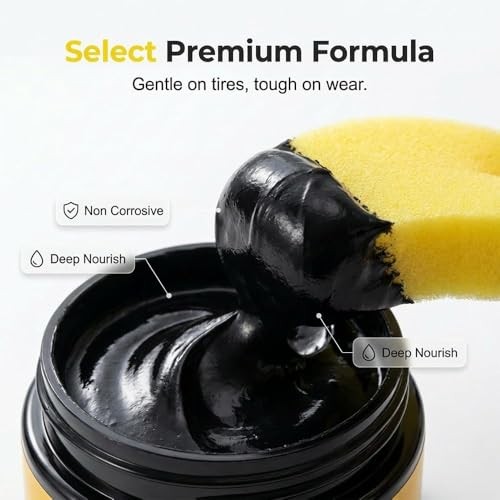 2PCS Car Tire Shine with Sponge, Wheel Shine Tire Polishing Paste, Tire