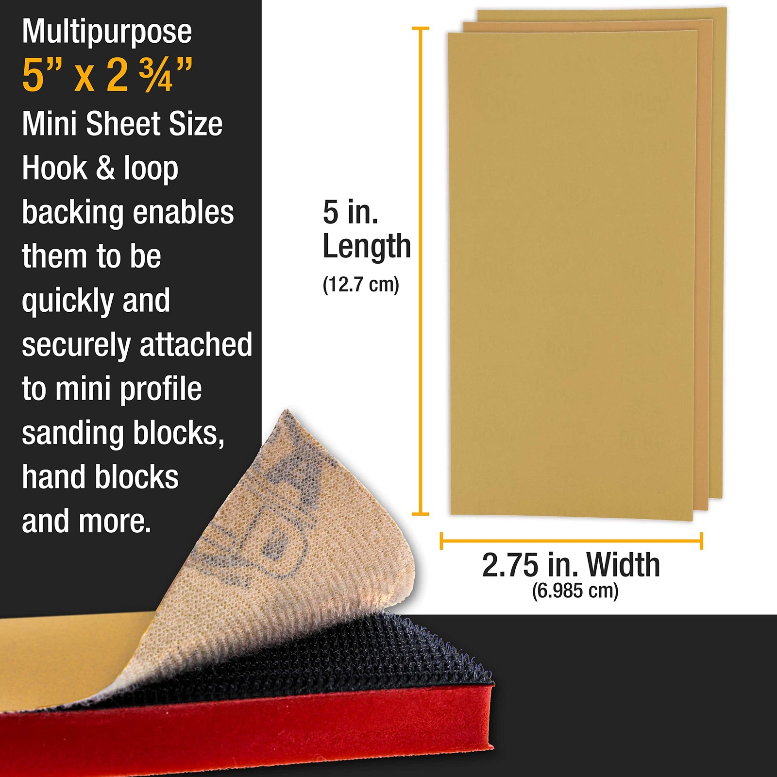 Premium 40, 60, 80, 120, 180, 220, 320, 400, 600, 1000 Grit 5″ x 2.75″ Size G…