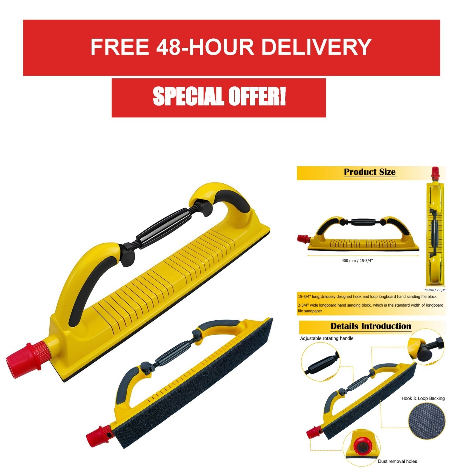 Toromp Adjustable Radius Hand Sanding Block with Dust Extraction