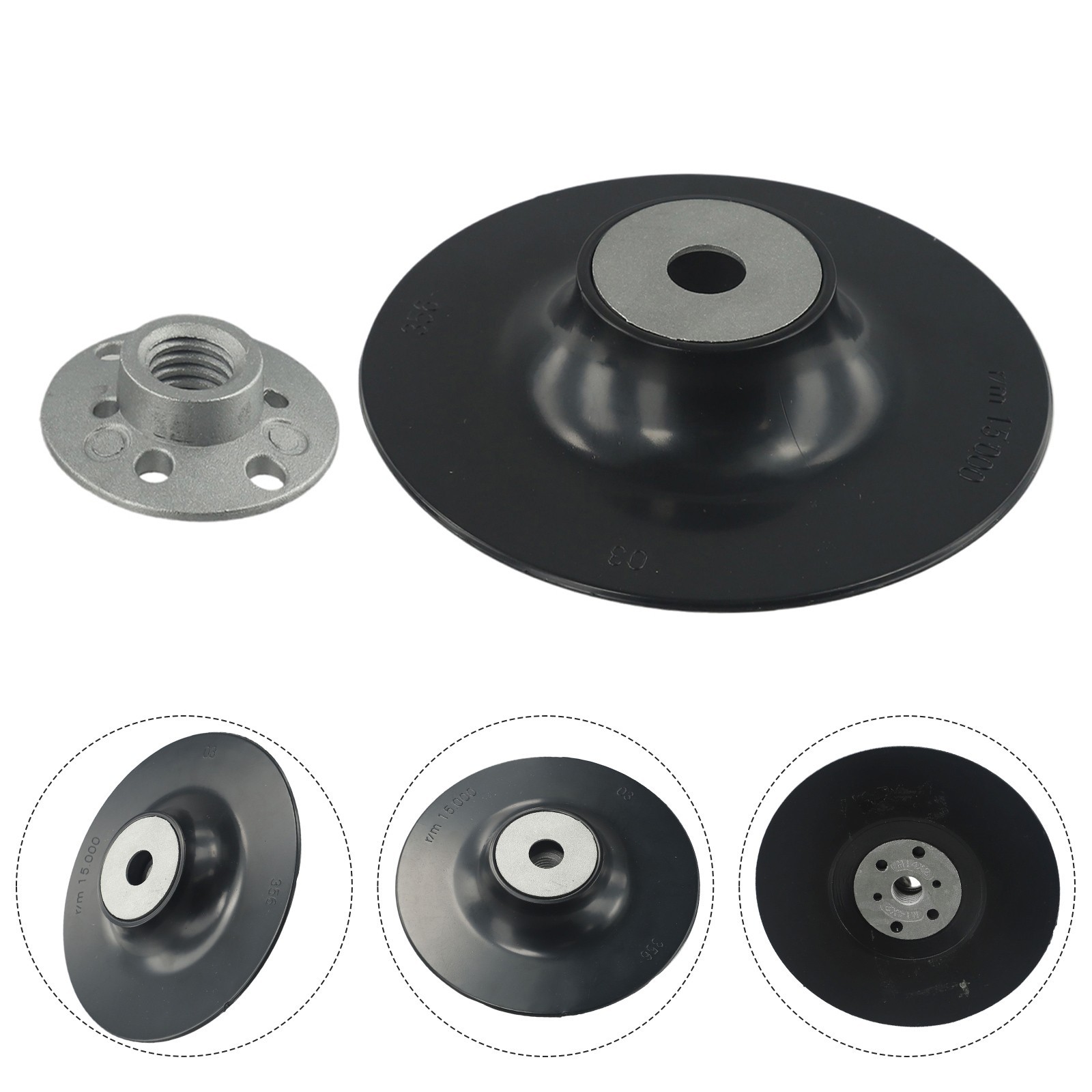 5ich 125mm Backing Pad Fibre Disc For M14 Thread with Lock Nut for Angle Grinder