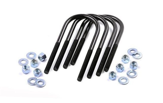 9/16″ Square Suspension U-Bolts – 9/16″ Thread x 3.635″W x 9.5″L, Set of 4