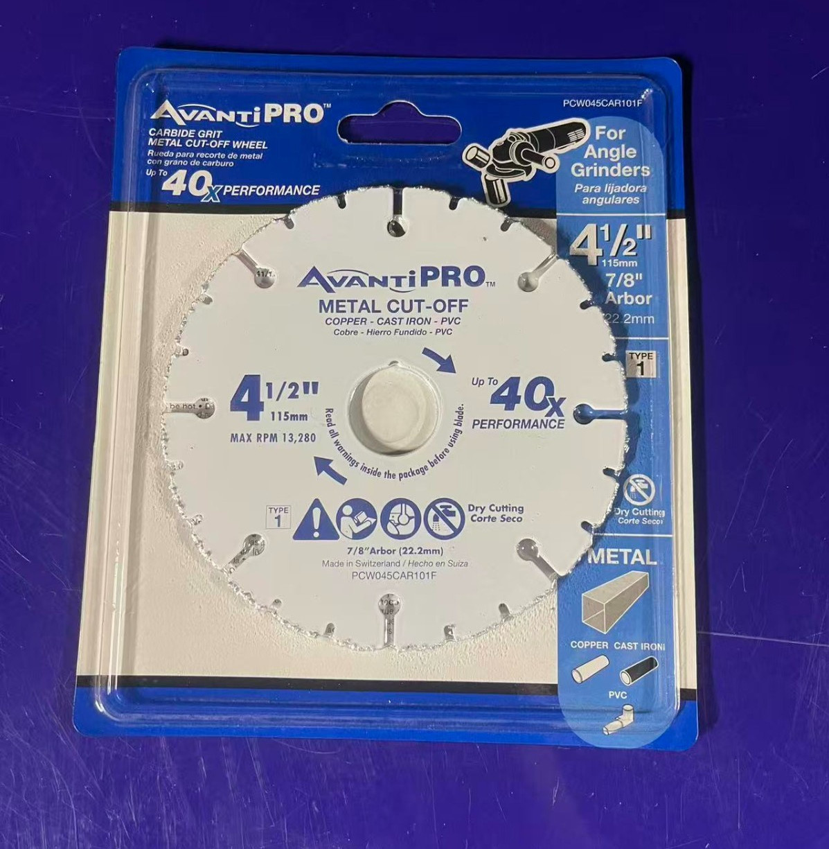 AvantiPRO Type 1 Carbide Grit 4-1/2 In. x 7/8 In. Metal Cut-Off Wheel- 5 PACK