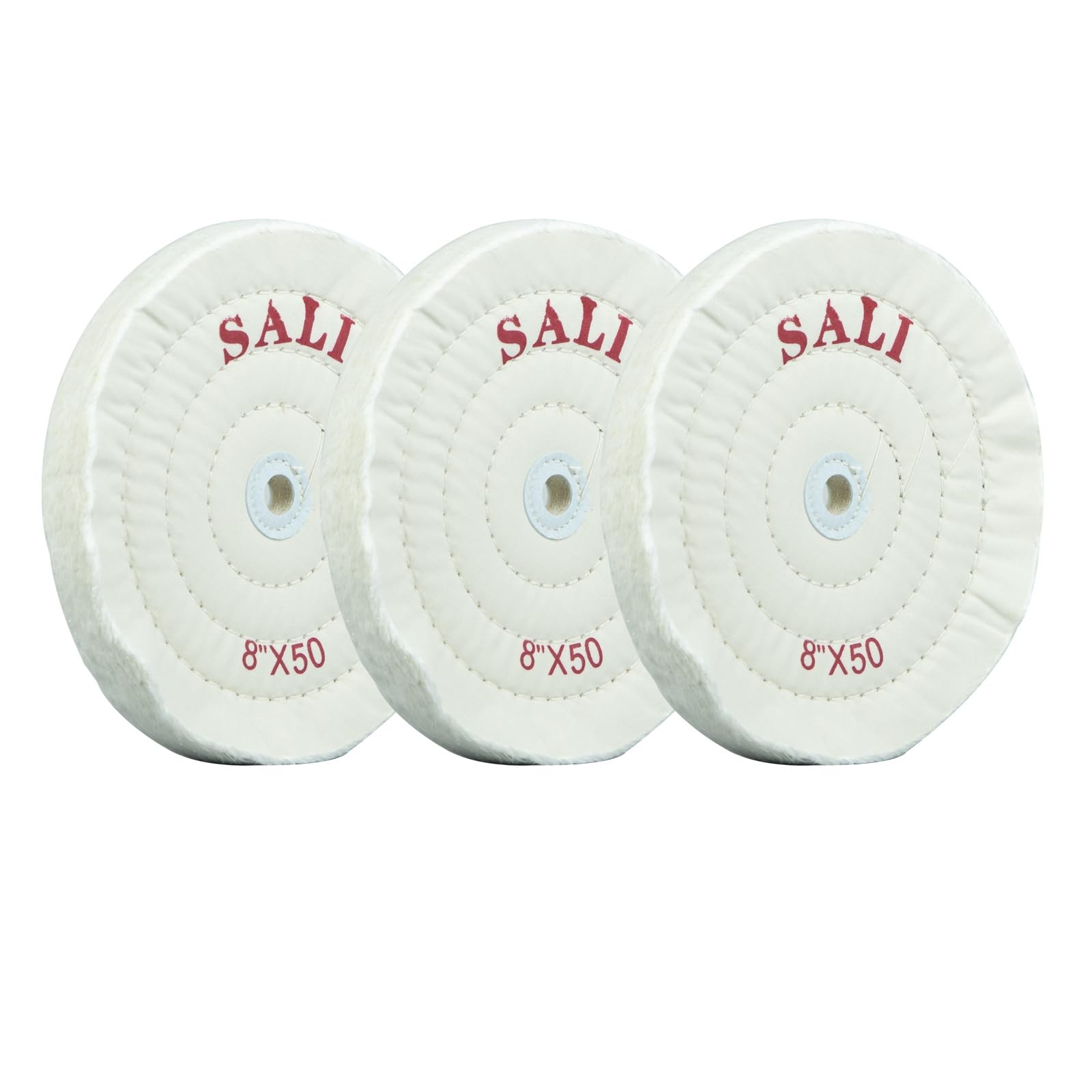 3 Pack Polishing Wheel for Bench Grinder Buffing Wheel 8 inch White Cotton (5…