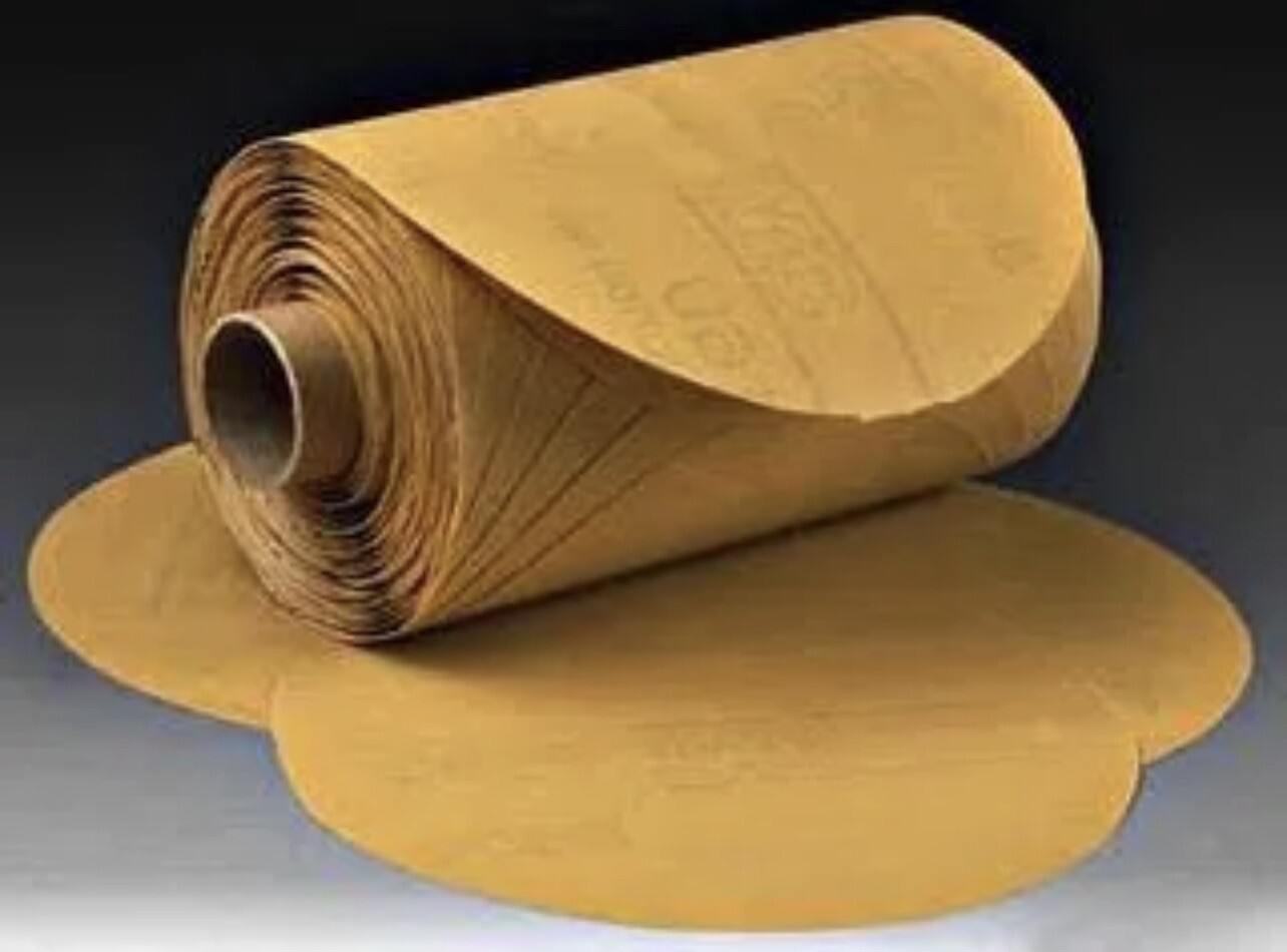 3M™ 01419 216U SERIES ABRASIVE DISC ROLL, 5 IN DIA, P400 GRIT, PSA, GOLD