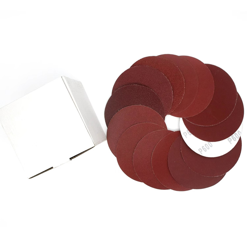 180mm-7″Inch Flocking Dry Sanding Discs Hook and Loop Sandpaper Pads Red Sand
