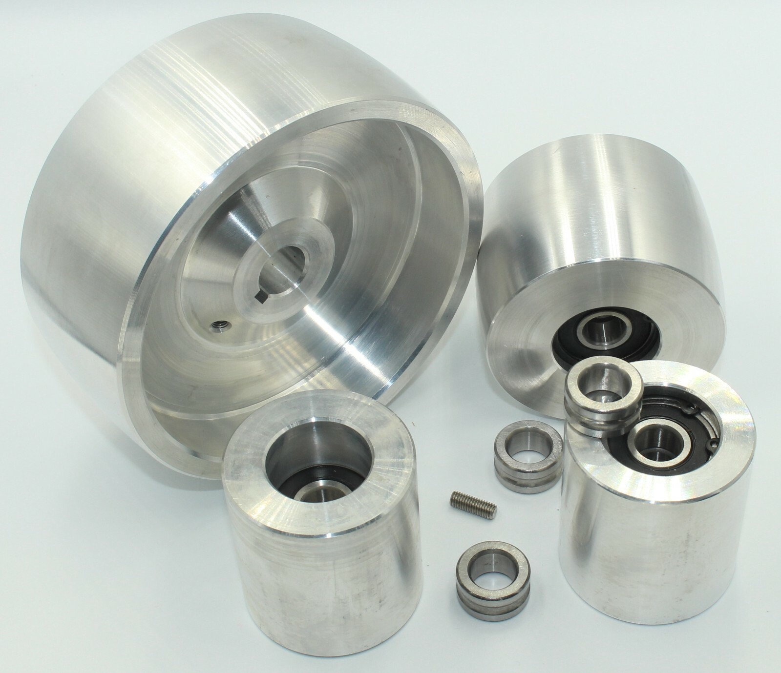 Belt Grinder wheel set knife grinder 5.1″ Drive 5/8″ shaft 3″ tracking, 2″ Idler