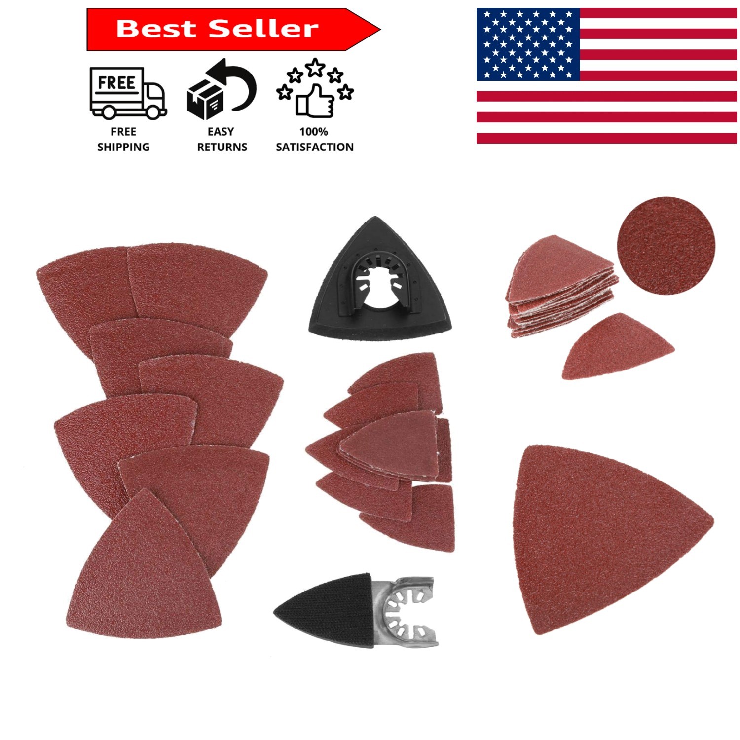 Complete 82pc Sanding Pad Set with 40 Finger Pads – Durable Multitool Accessory