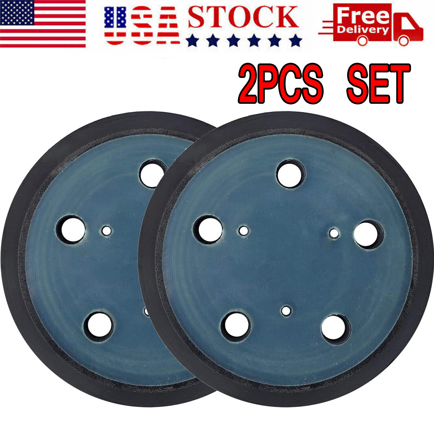 2Pcs 5in 5 Hole Hook & Loop Sander Sanding Pad For Porter Cable 13904 13909 333