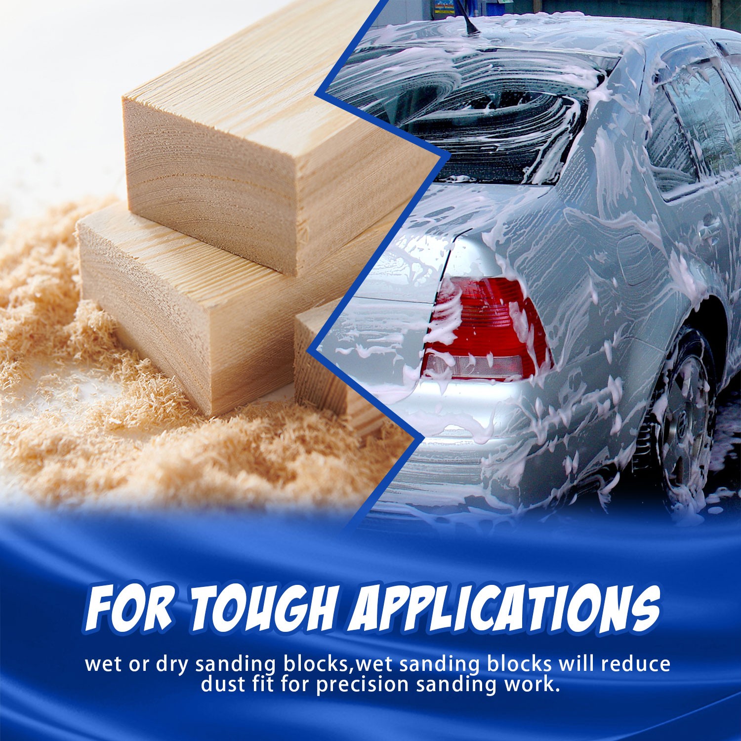 12Pcs Wet Dry EVA Foam Sanding Block Flexible Auto Body Grinding Polishing Kit