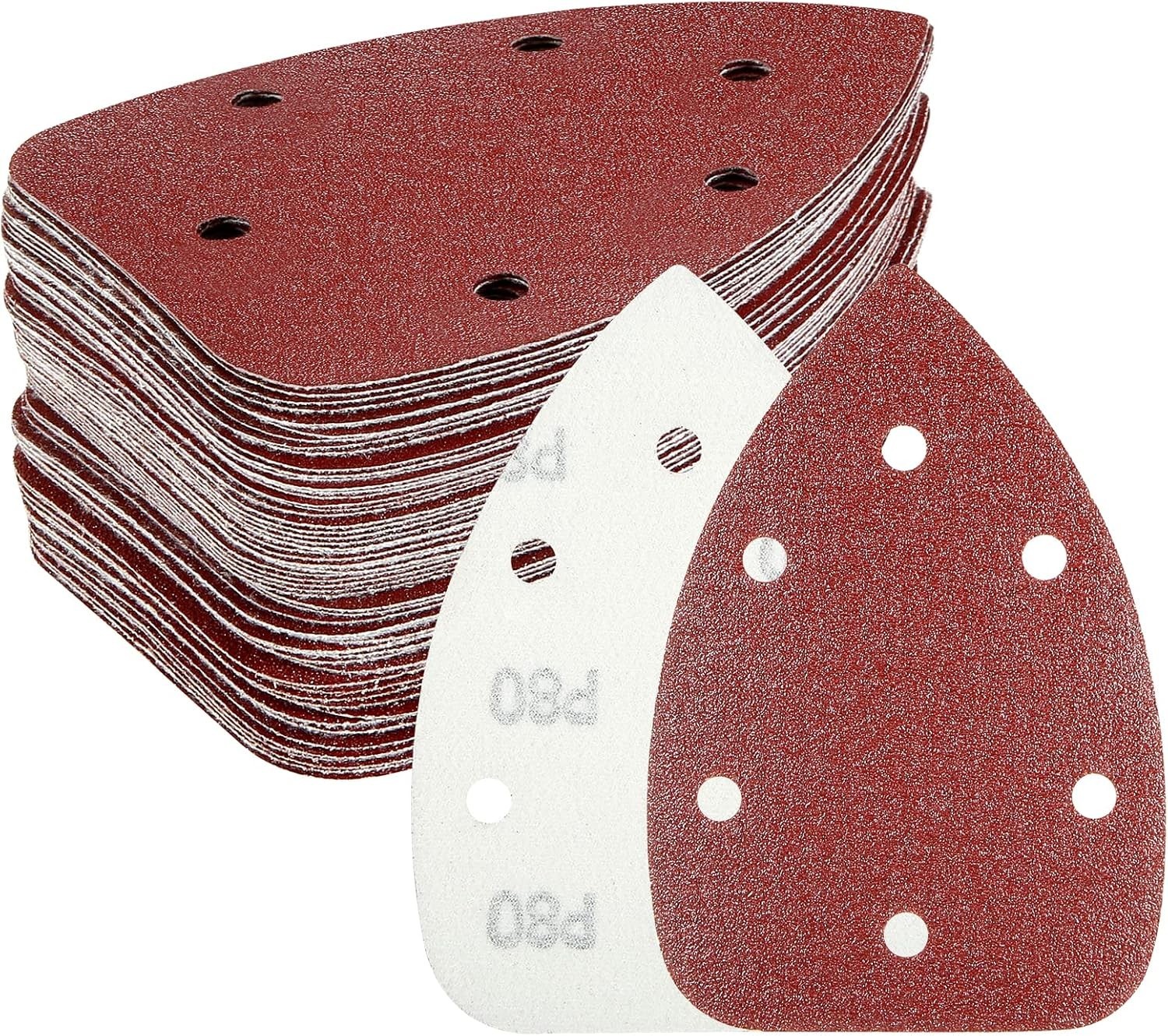 60PCS Triangular Sander Sandpaper, HYCHIKA Detail Sander Sandpaper Assorted 60/8
