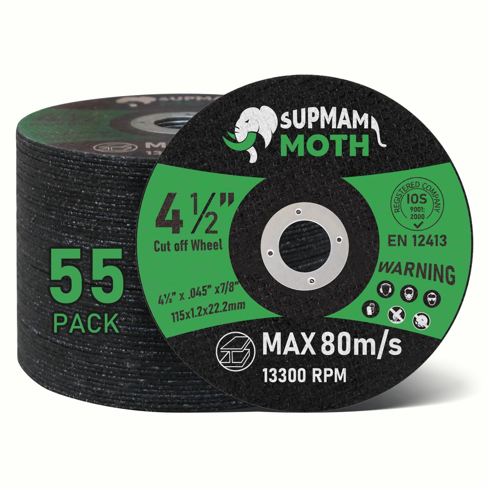 SUPMAMMOTH 55 Pack 4 1/2 Cut Off Wheel Angle Grinder 4 inches, Black
