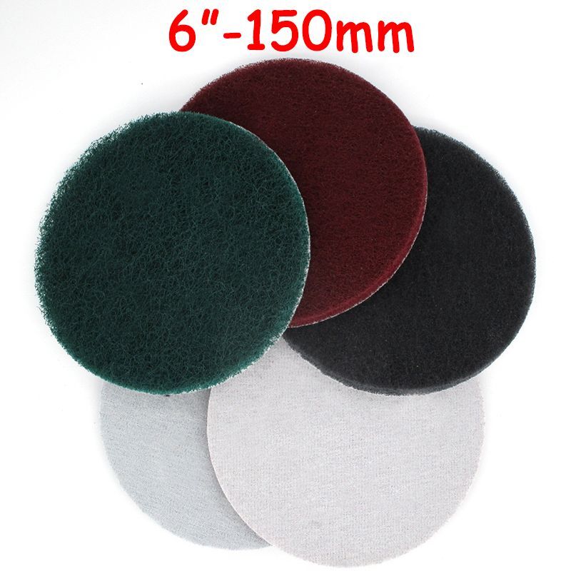 6″ Nylon Fiber Scouring Pads Hook & Loop Abrasive Cleaning Pad 240 400 800 Grit