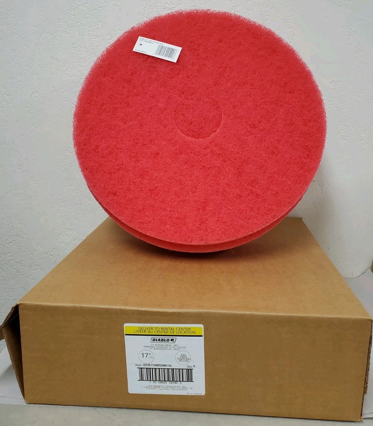 *5-PACK* DIABLO 17 in. Non-Woven Red Buffer Pad (DCR170REDM01G) *NEW*